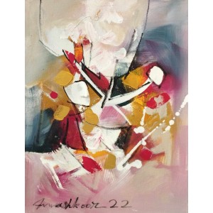 Mashkoor Raza, 12 x 16 Inch, Oil on Canvas, Abstract Painting, AC-MR-588